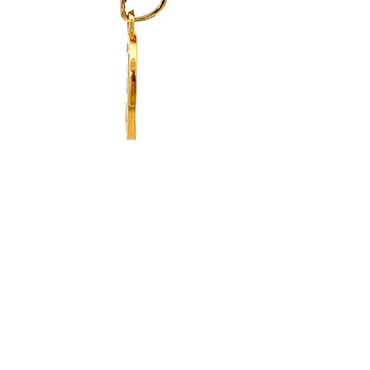 22ct Gold Circular Initial A Pendant - FJewellery