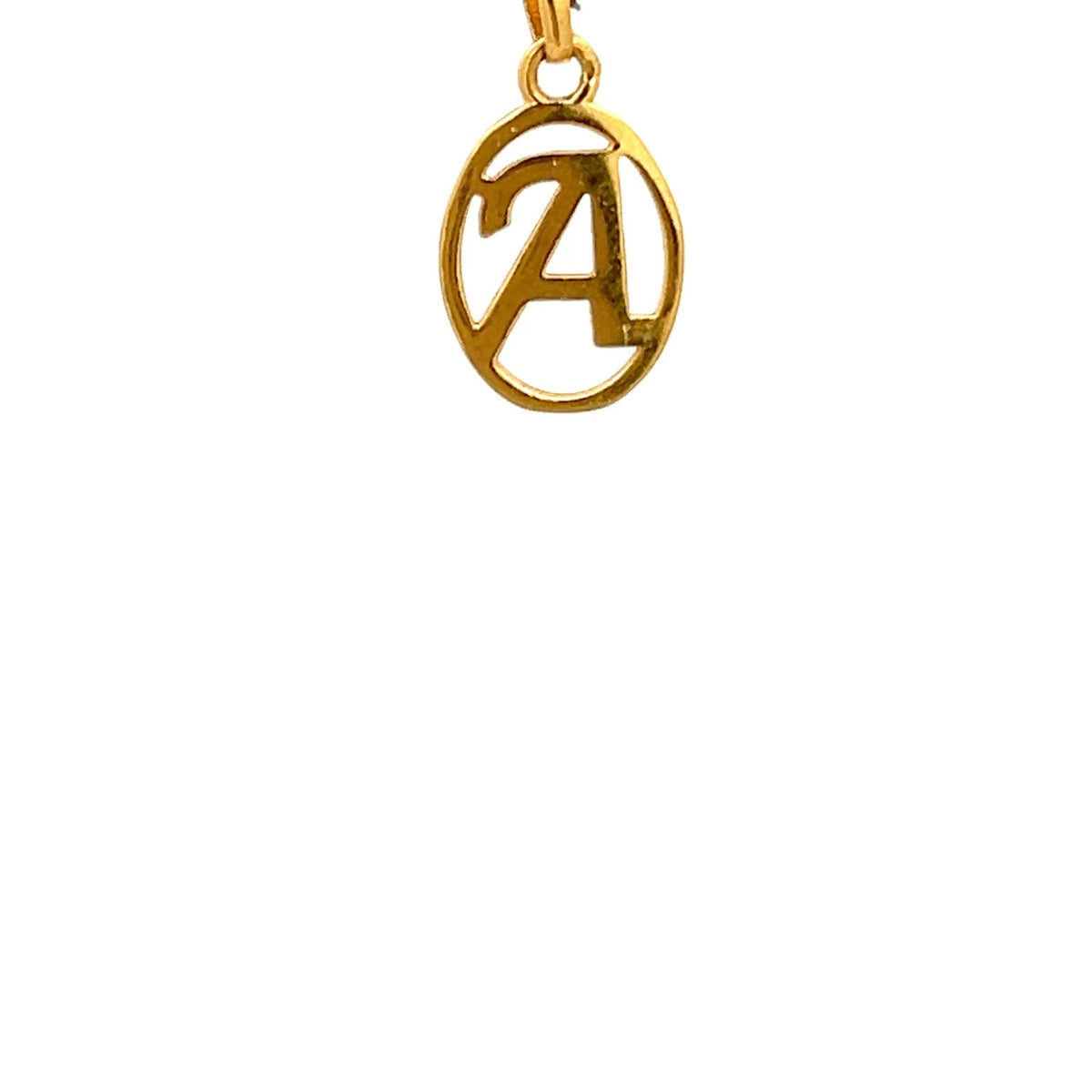 22ct Gold Circular Initial A Pendant - FJewellery