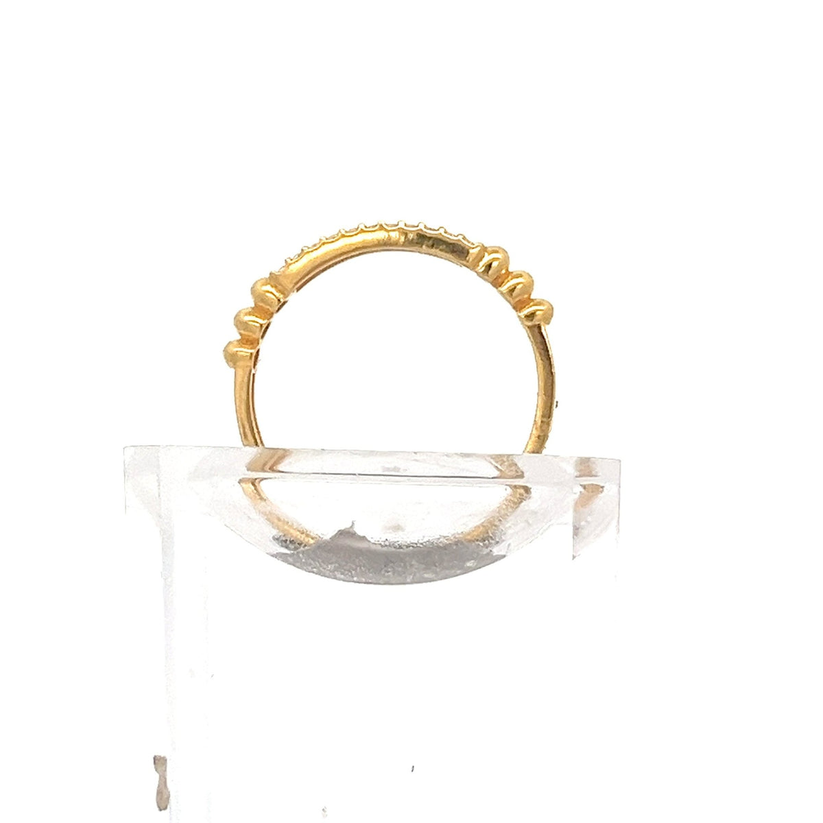 22ct Gold Clear Stone Pavé Half Eternity Ring - FJewellery