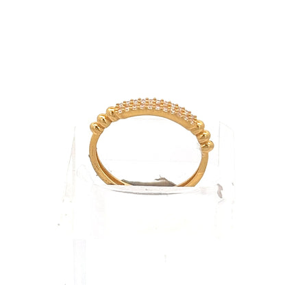 22ct Gold Clear Stone Pavé Half Eternity Ring - FJewellery
