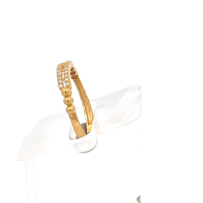 22ct Gold Clear Stone Pavé Half Eternity Ring - FJewellery