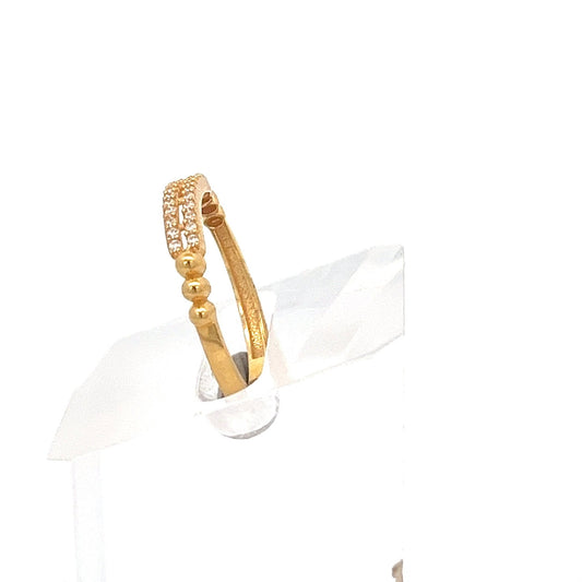 22ct Gold Clear Stone Pavé Half Eternity Ring - FJewellery