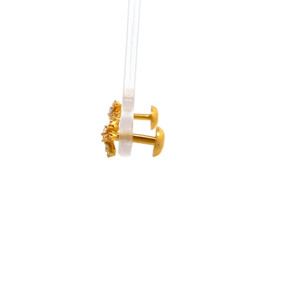 22ct Gold Cluster Stud Earrings with Clear Stones - FJewellery