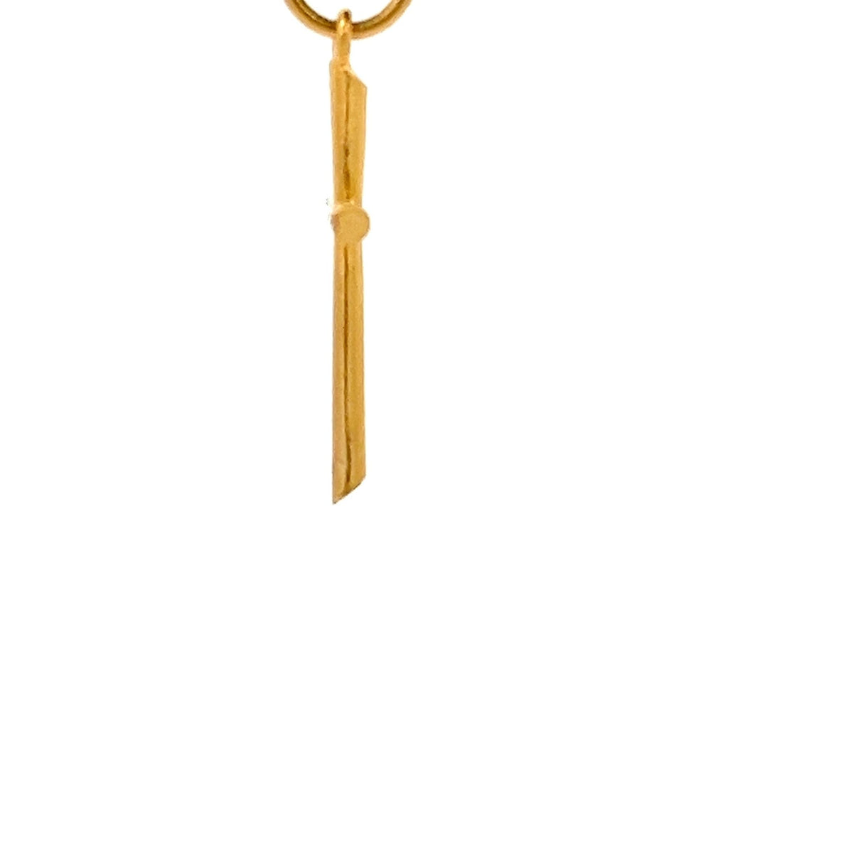 22ct Gold Cross Pendant with Polished Design - FJewellery