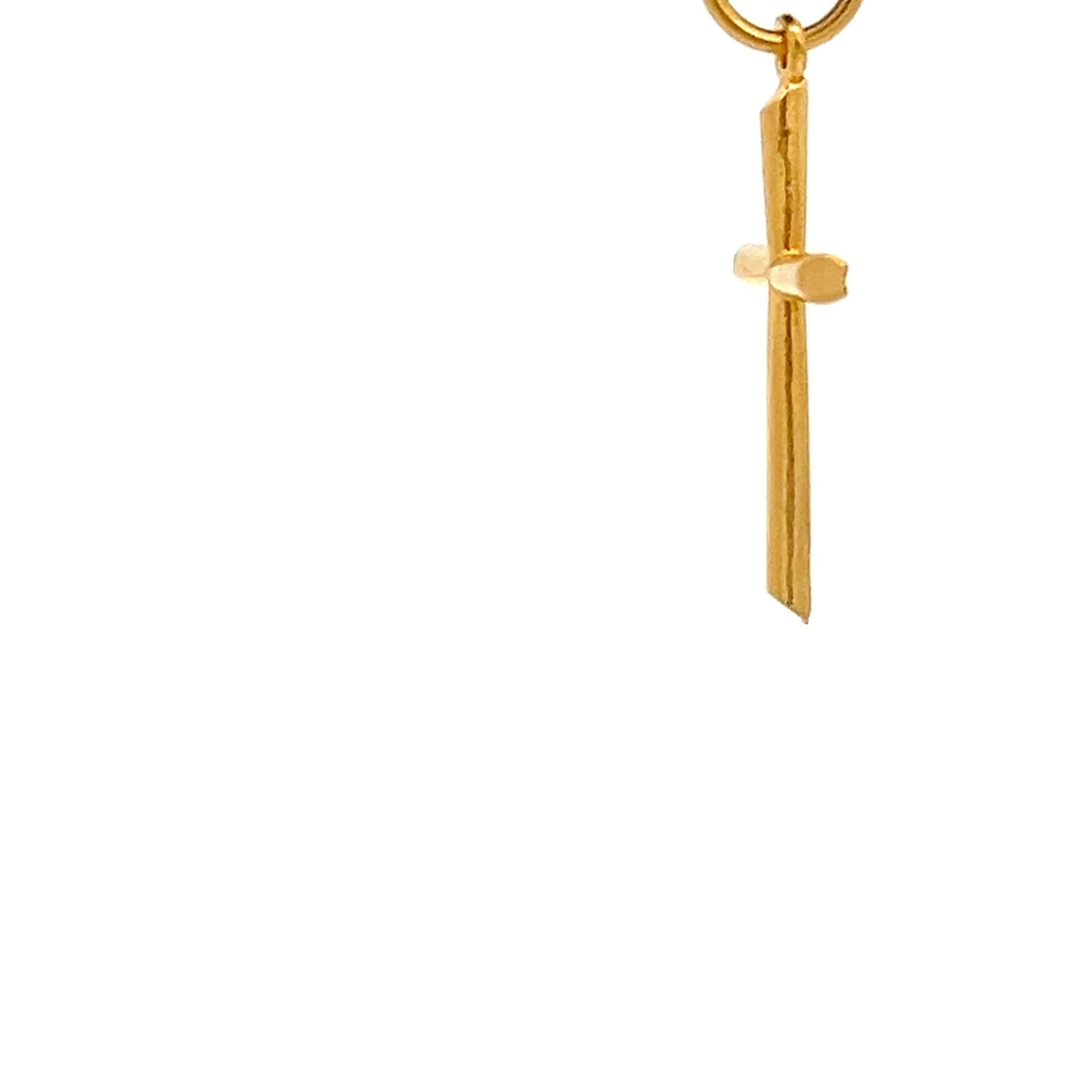 22ct Gold Cross Pendant with Polished Design - FJewellery