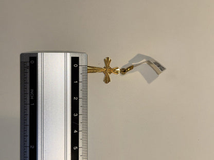 22ct Gold Cross Pendant with Radiating Textured Detail - FJewellery