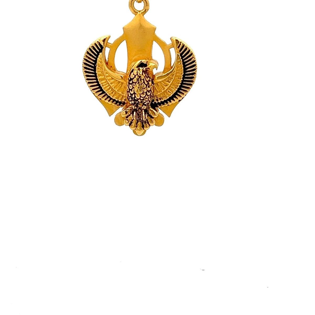 22ct Gold Eagle Pendant with Fan-Shaped Wings - FJewellery