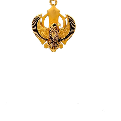 22ct Gold Eagle Pendant with Fan-Shaped Wings - FJewellery