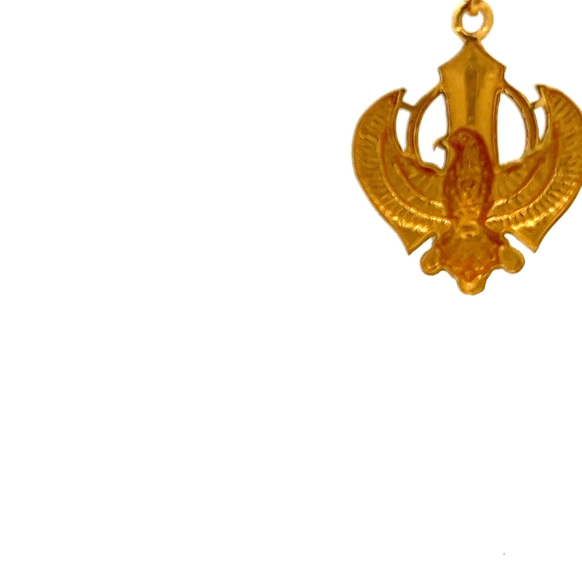 22ct Gold Eagle Pendant with Fan-Shaped Wings - FJewellery