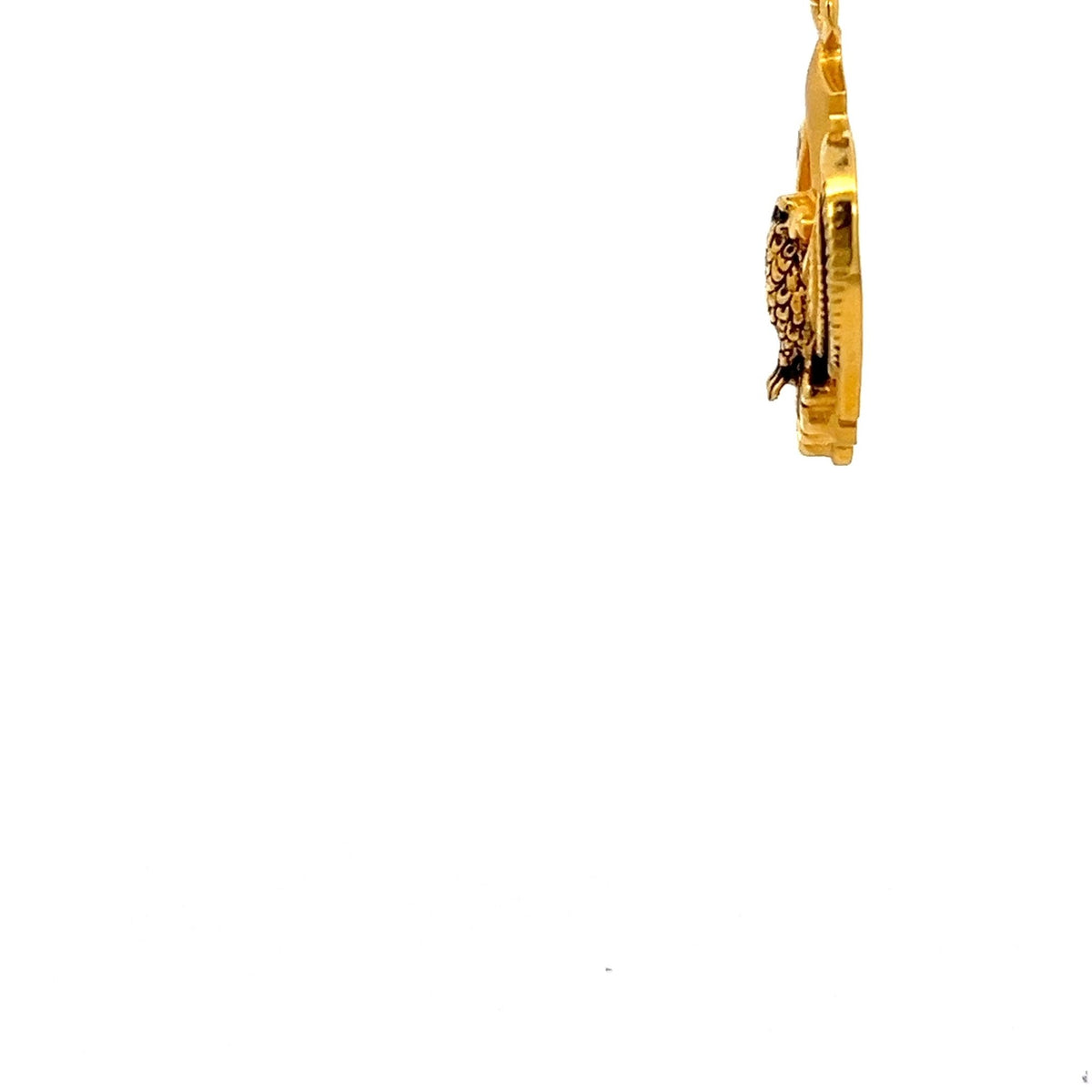 22ct Gold Eagle Pendant with Fan-Shaped Wings - FJewellery