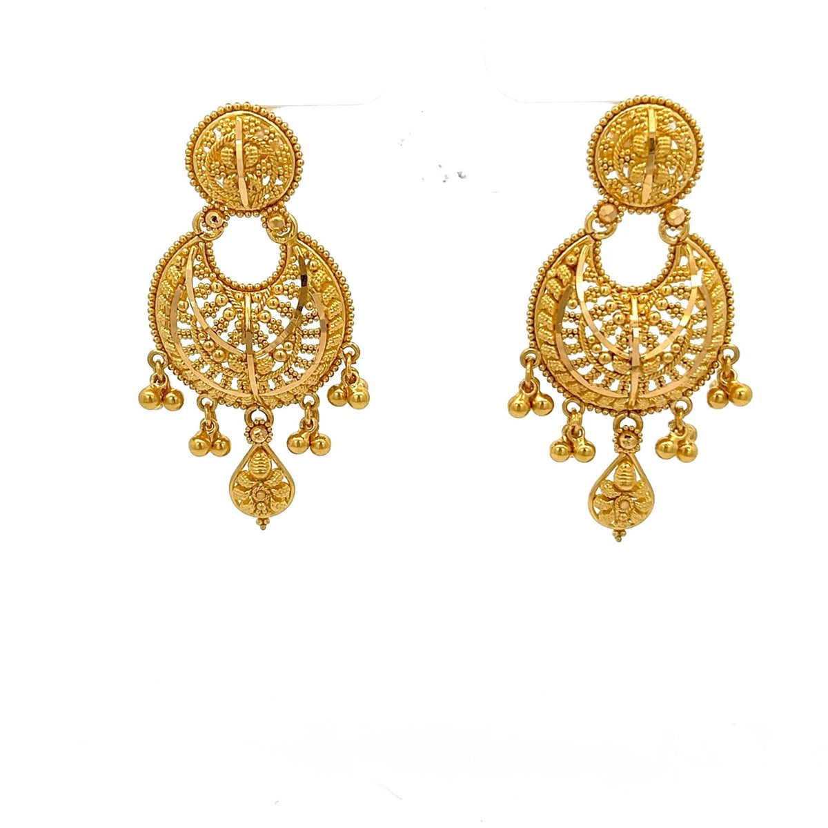 22ct Gold Filigree Chandelier Drop Earrings - FJewellery
