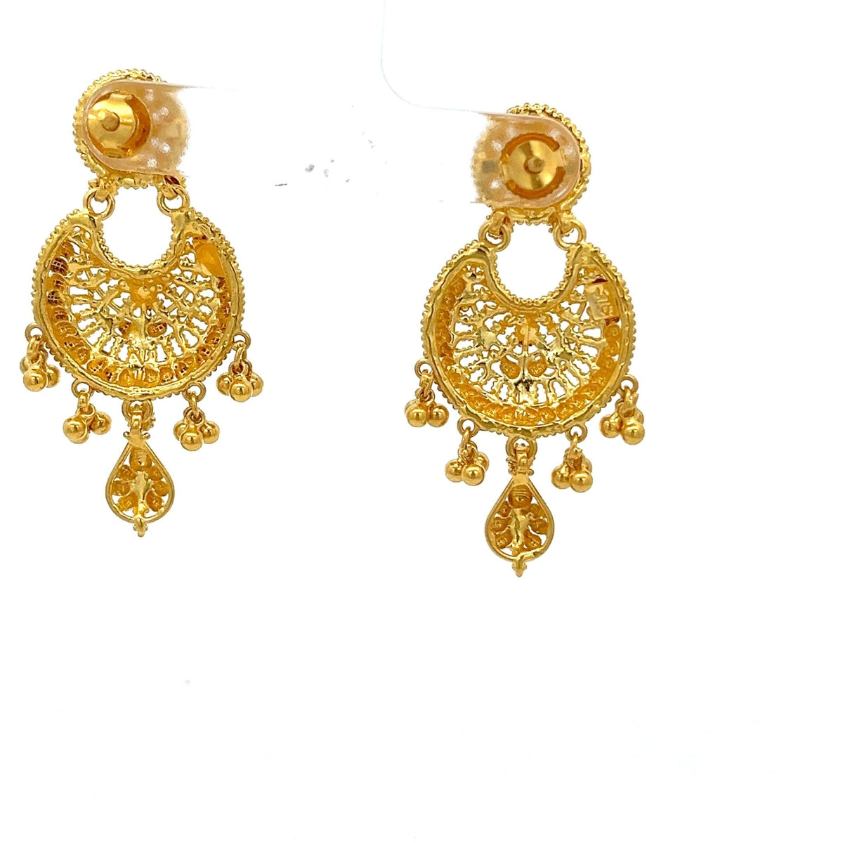 22ct Gold Filigree Chandelier Drop Earrings - FJewellery