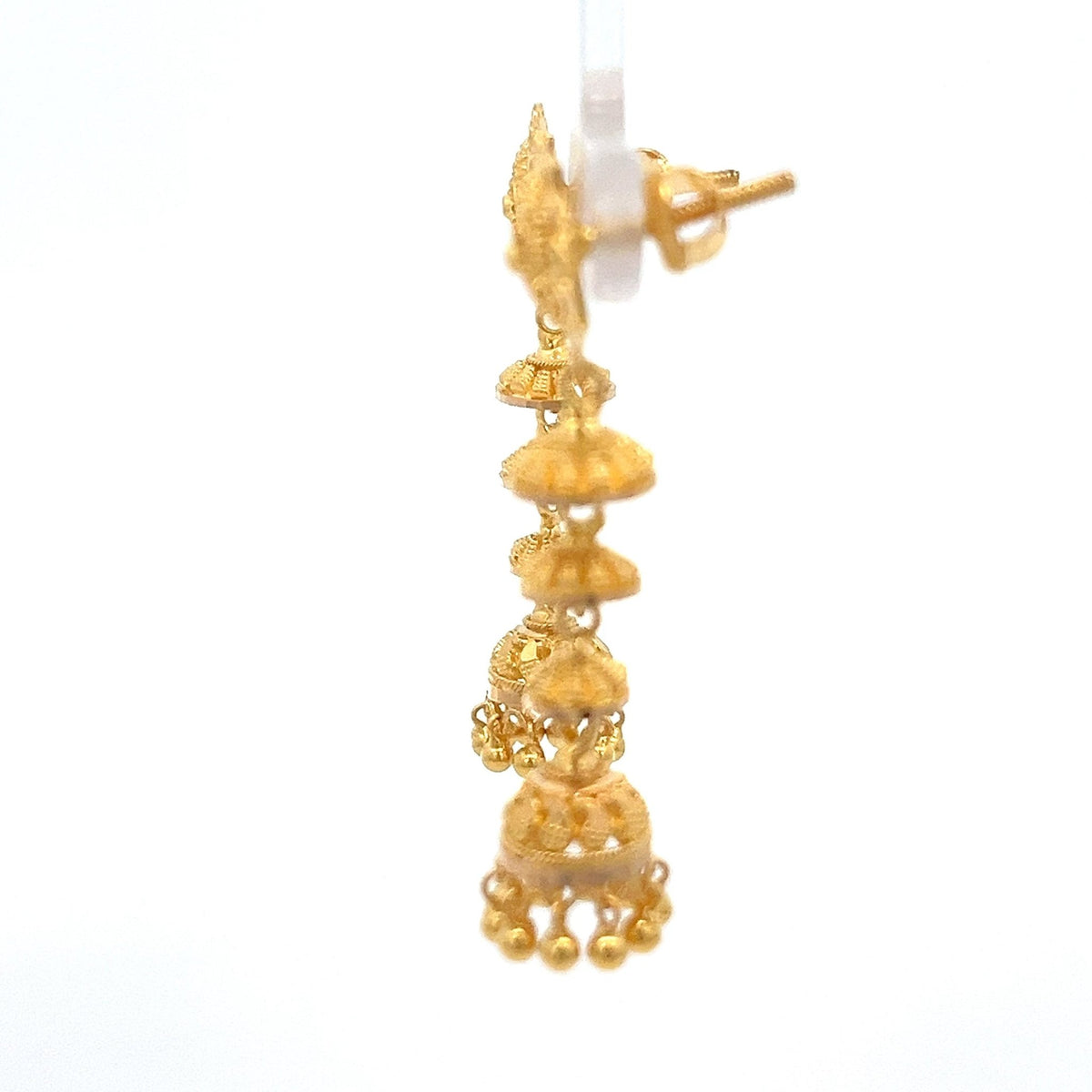 22ct Gold Filigree Jhumka Drop Earrings - FJewellery