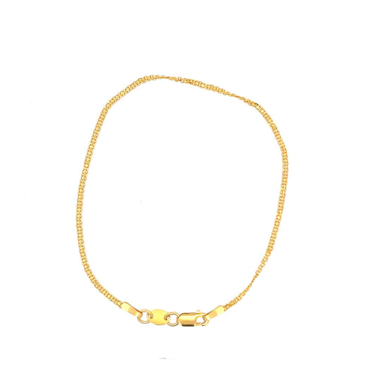 22ct Gold Fine Textured Chain Bracelet - FJewellery