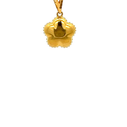 22ct Gold Floral Cluster Pendant with Clear Stones - FJewellery