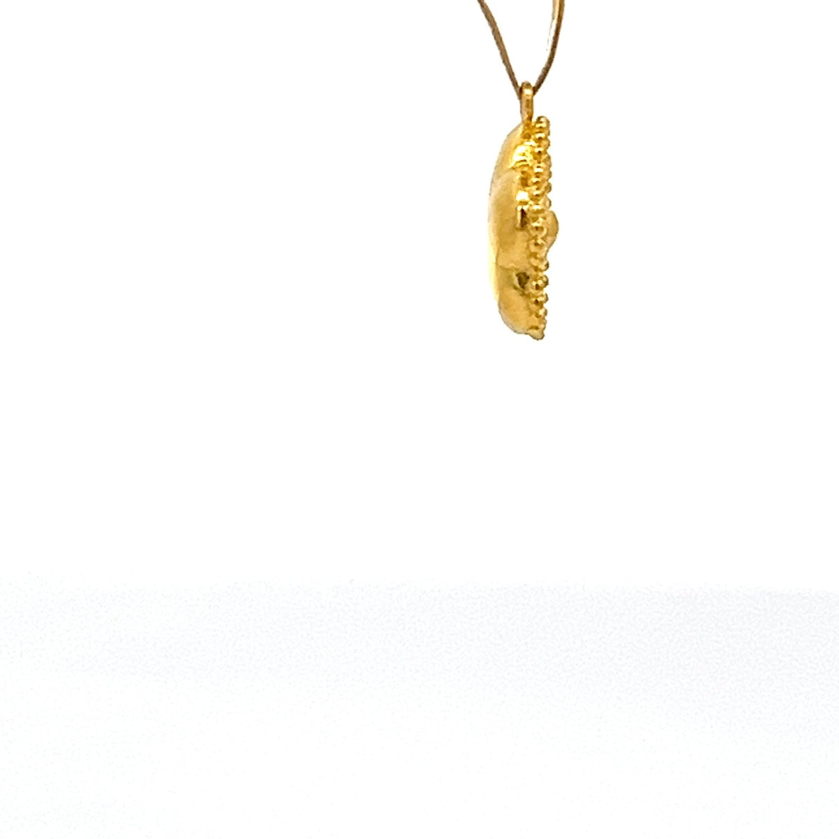 22ct Gold Floral Cluster Pendant with Clear Stones - FJewellery