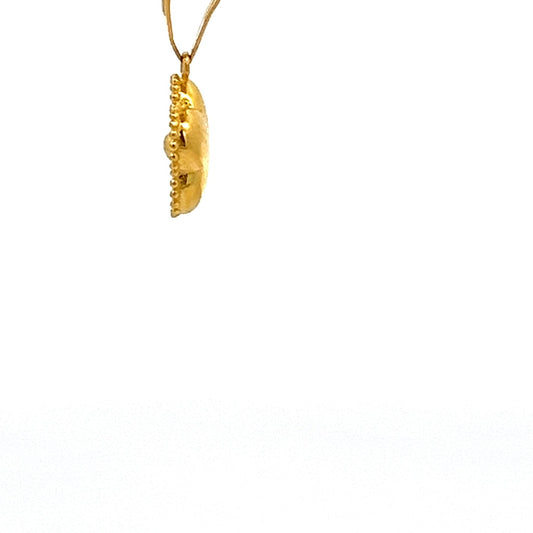 22ct Gold Floral Cluster Pendant with Clear Stones - FJewellery