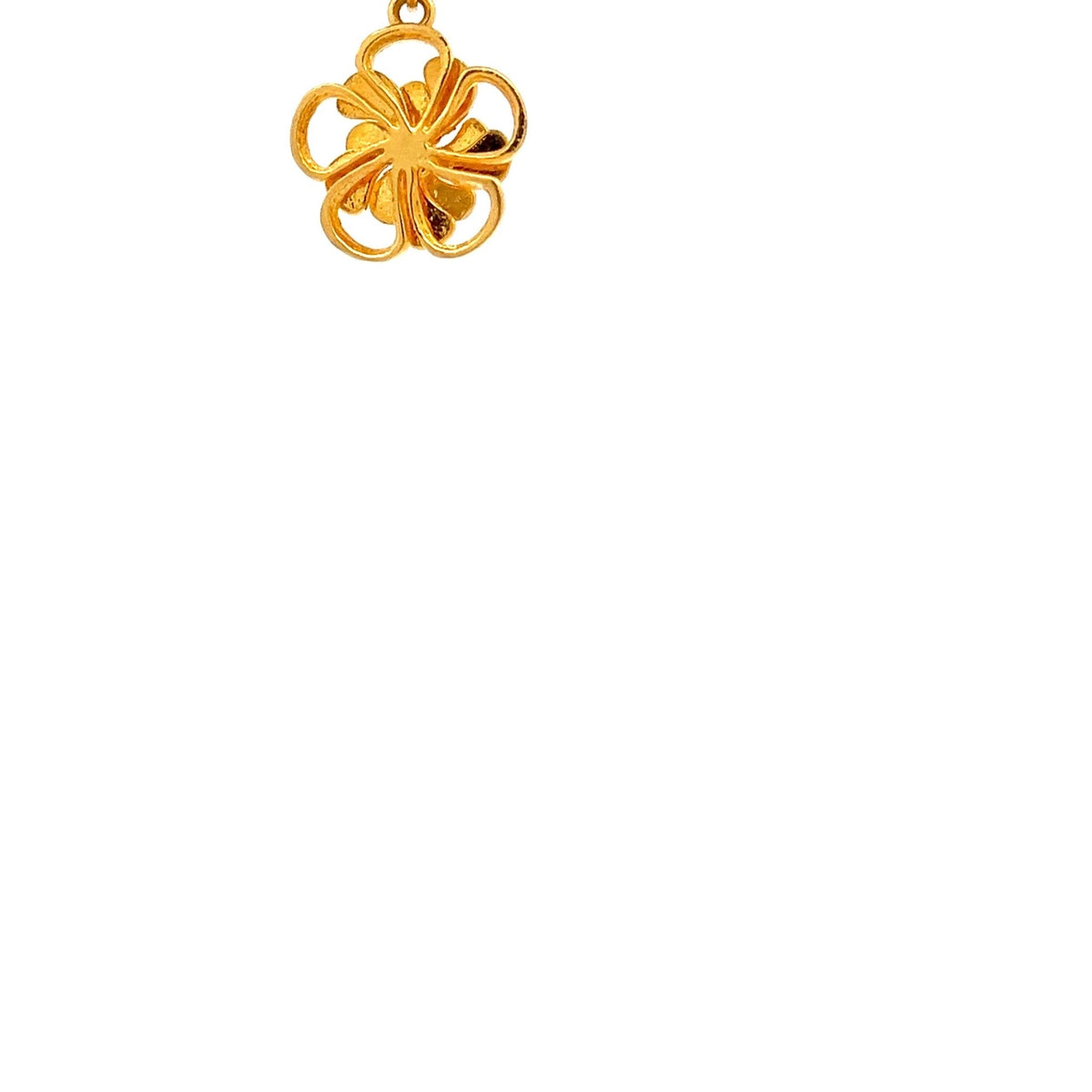 22ct Gold Floral Cluster Pendant with Openwork Petals - FJewellery