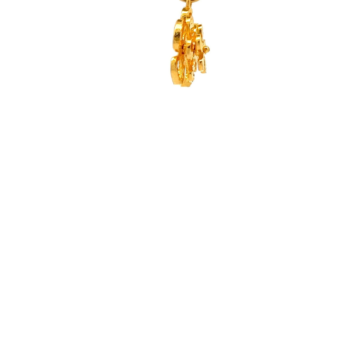 22ct Gold Floral Cluster Pendant with Openwork Petals - FJewellery