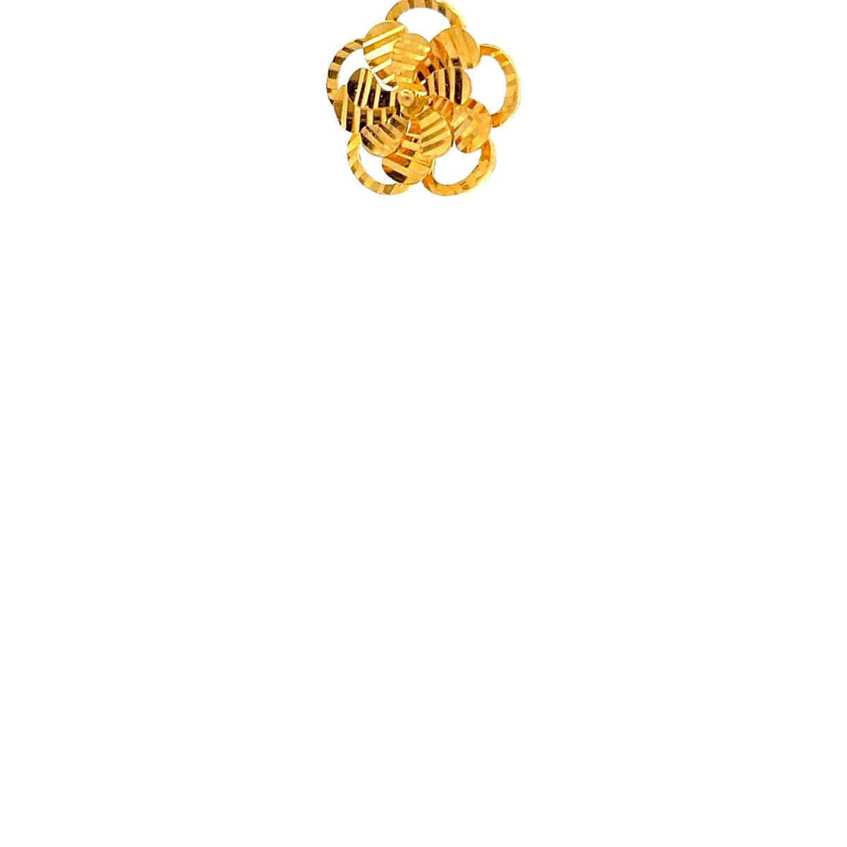22ct Gold Floral Cluster Pendant with Openwork Petals - FJewellery