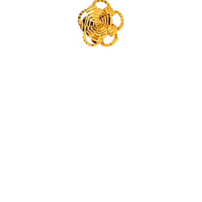 22ct Gold Floral Cluster Pendant with Openwork Petals - FJewellery