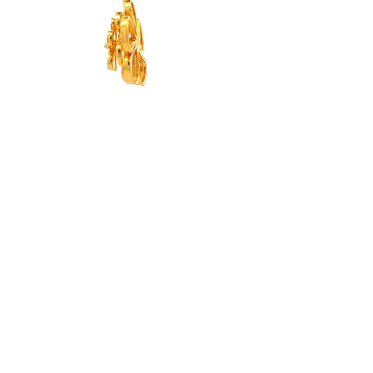 22ct Gold Floral Cluster Pendant with Openwork Petals - FJewellery