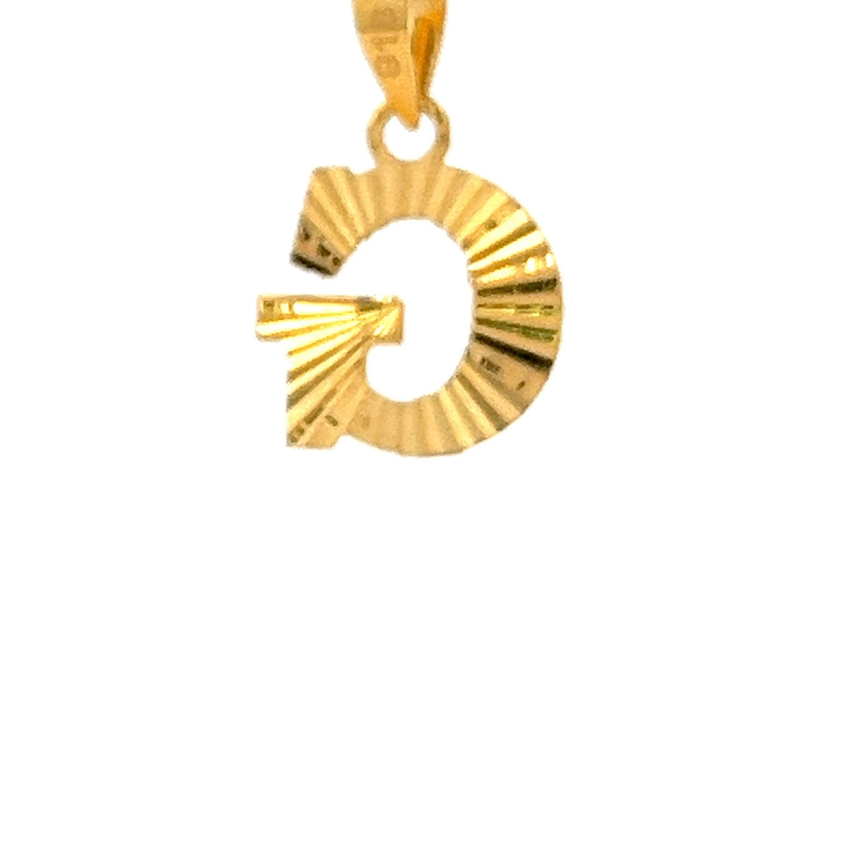 22ct Gold G Initial Pendant with Textured Detailing - FJewellery