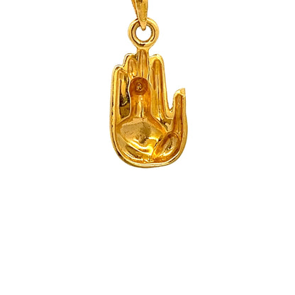 22ct Gold Ganesh Pendant with Decorative Textured Detail - FJewellery