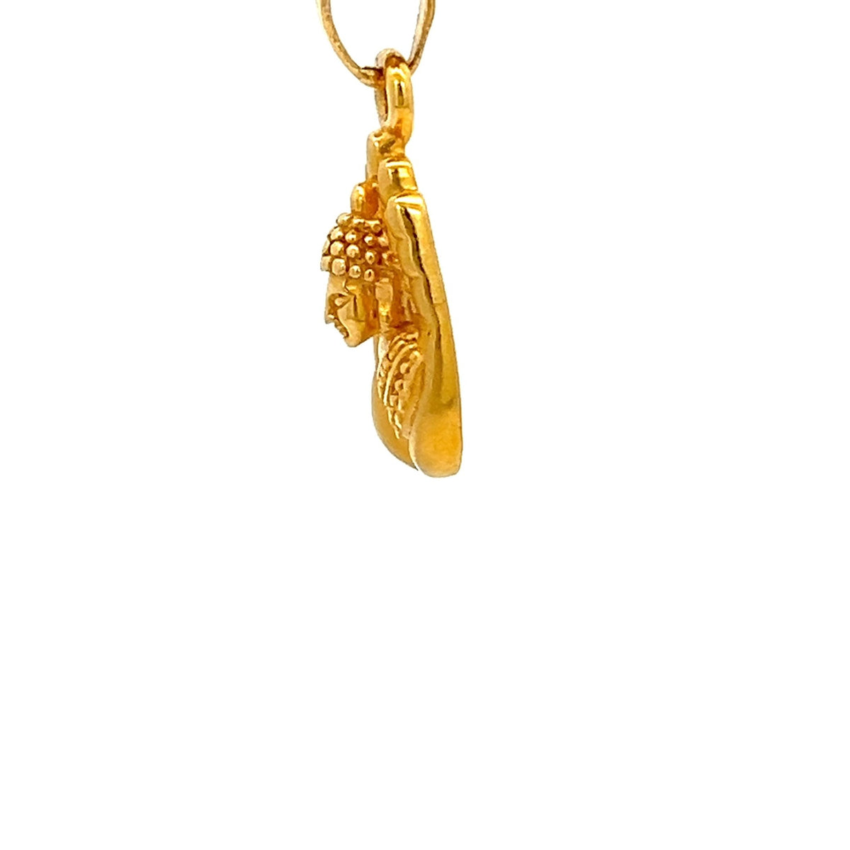 22ct Gold Ganesh Pendant with Decorative Textured Detail - FJewellery