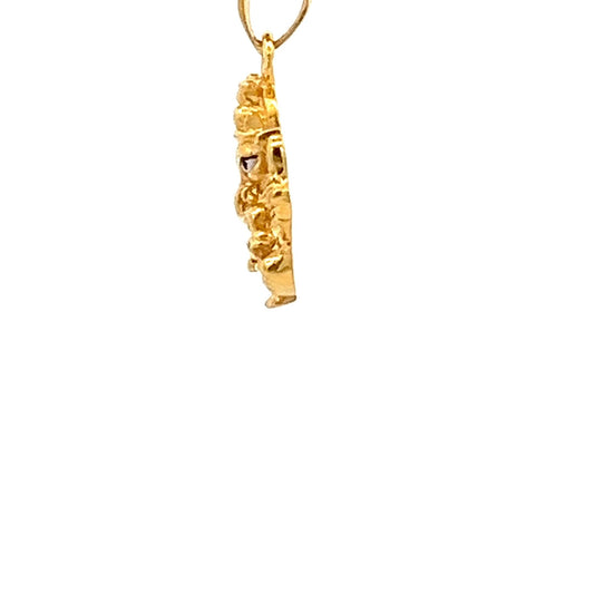 22ct Gold Ganesha Pendant with Clear Stone Details - FJewellery