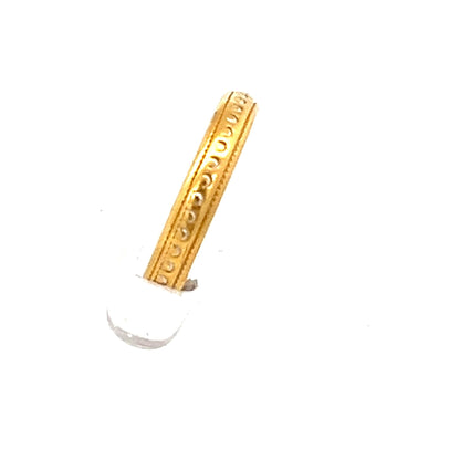 22ct Gold Grooved Band Ring with Raised Pattern - FJewellery