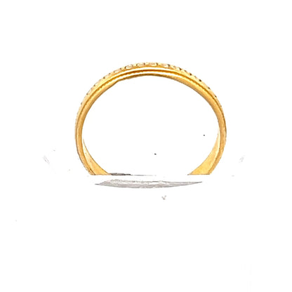 22ct Gold Grooved Band Ring with Raised Pattern - FJewellery