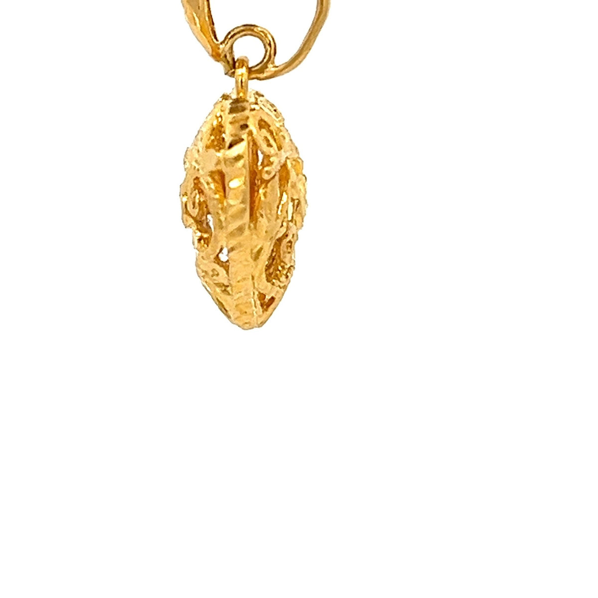 22ct Gold Heart Pendant with Openwork Floral Design - FJewellery