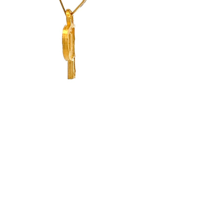 22ct Gold Initial P Pendant with Engraved Detail - FJewellery