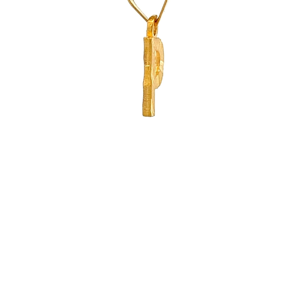 22ct Gold Initial P Pendant with Engraved Detail - FJewellery