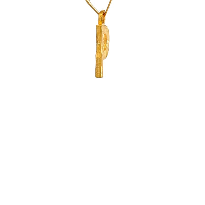 22ct Gold Initial P Pendant with Engraved Detail - FJewellery