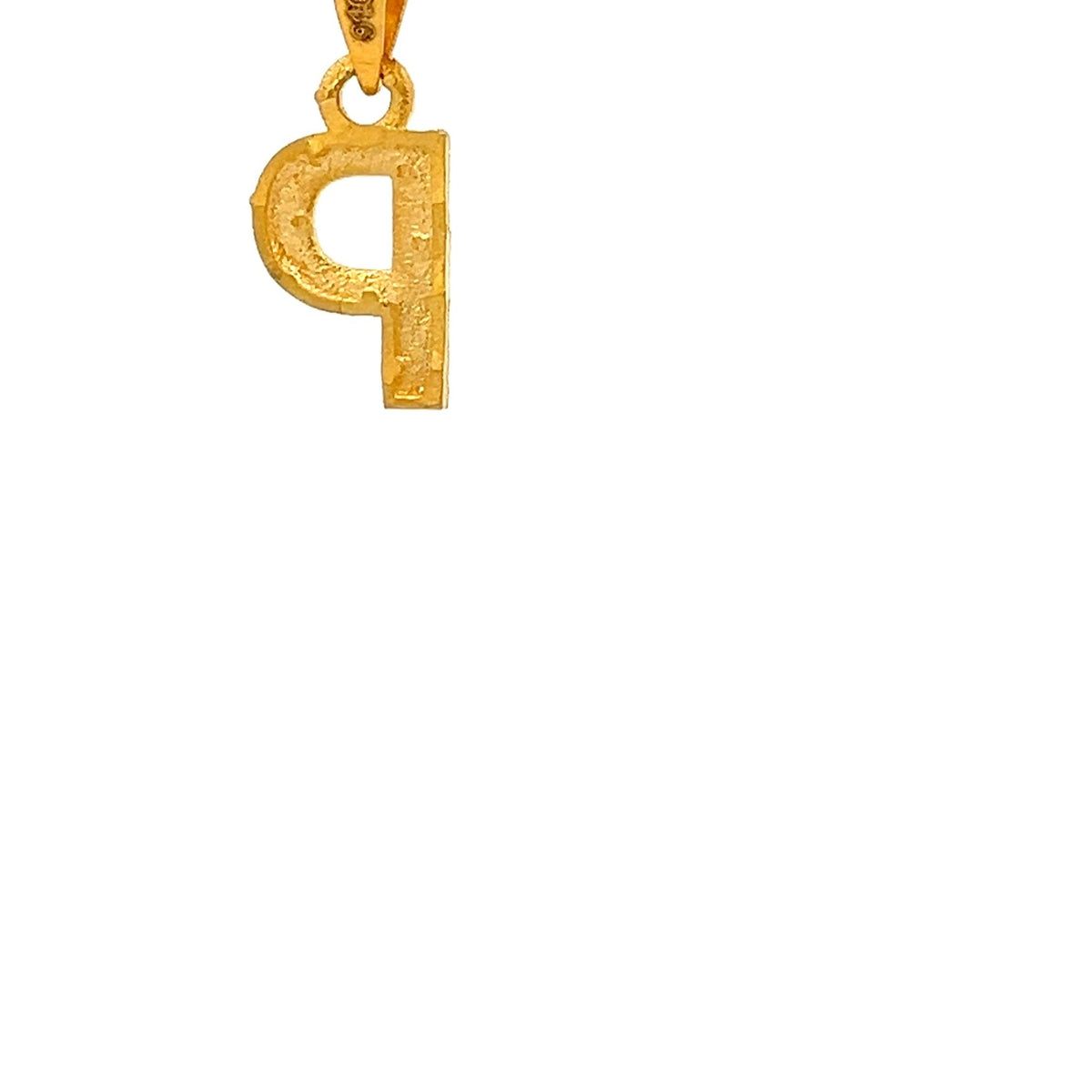 22ct Gold Initial P Pendant with Engraved Detail - FJewellery