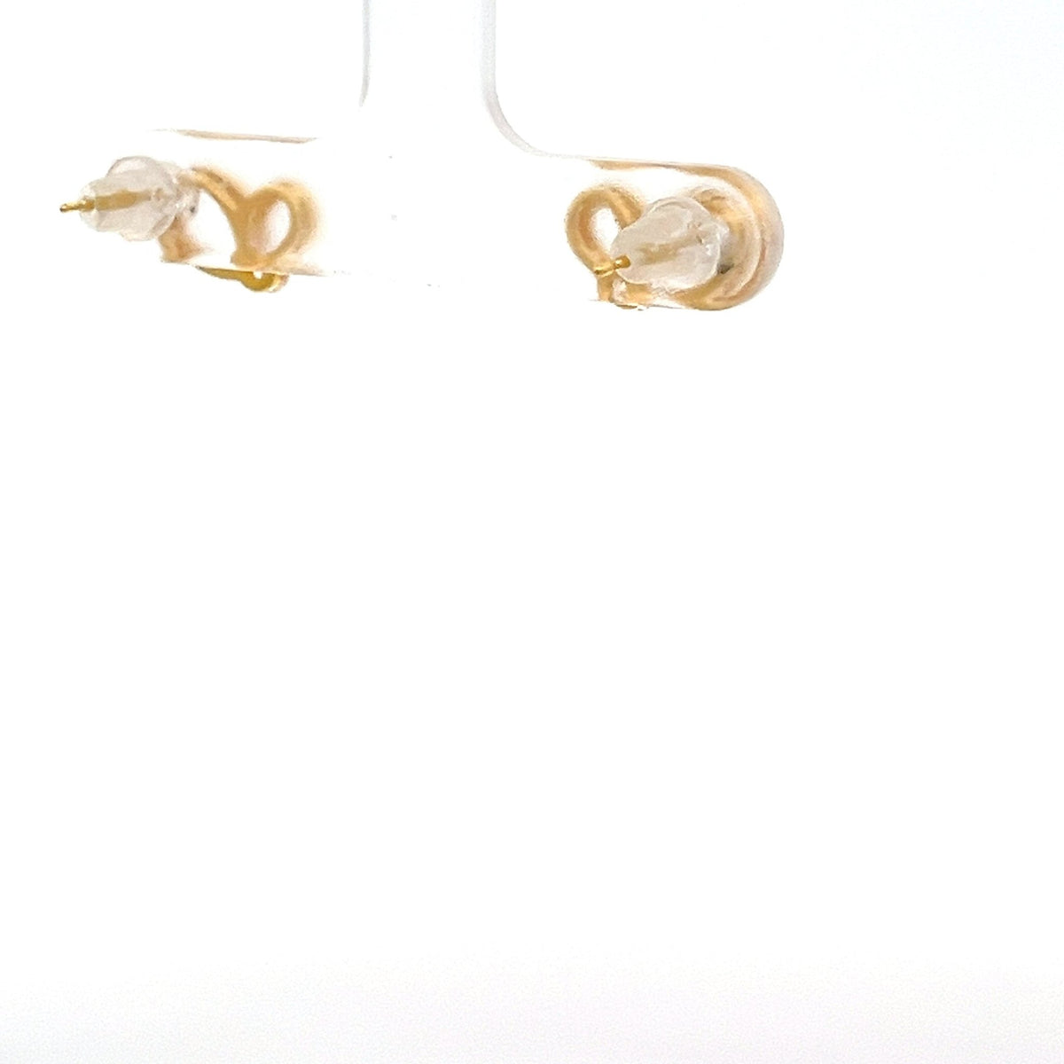 22ct Gold Interlocking Loop Clear Stone Stud Earrings - FJewellery