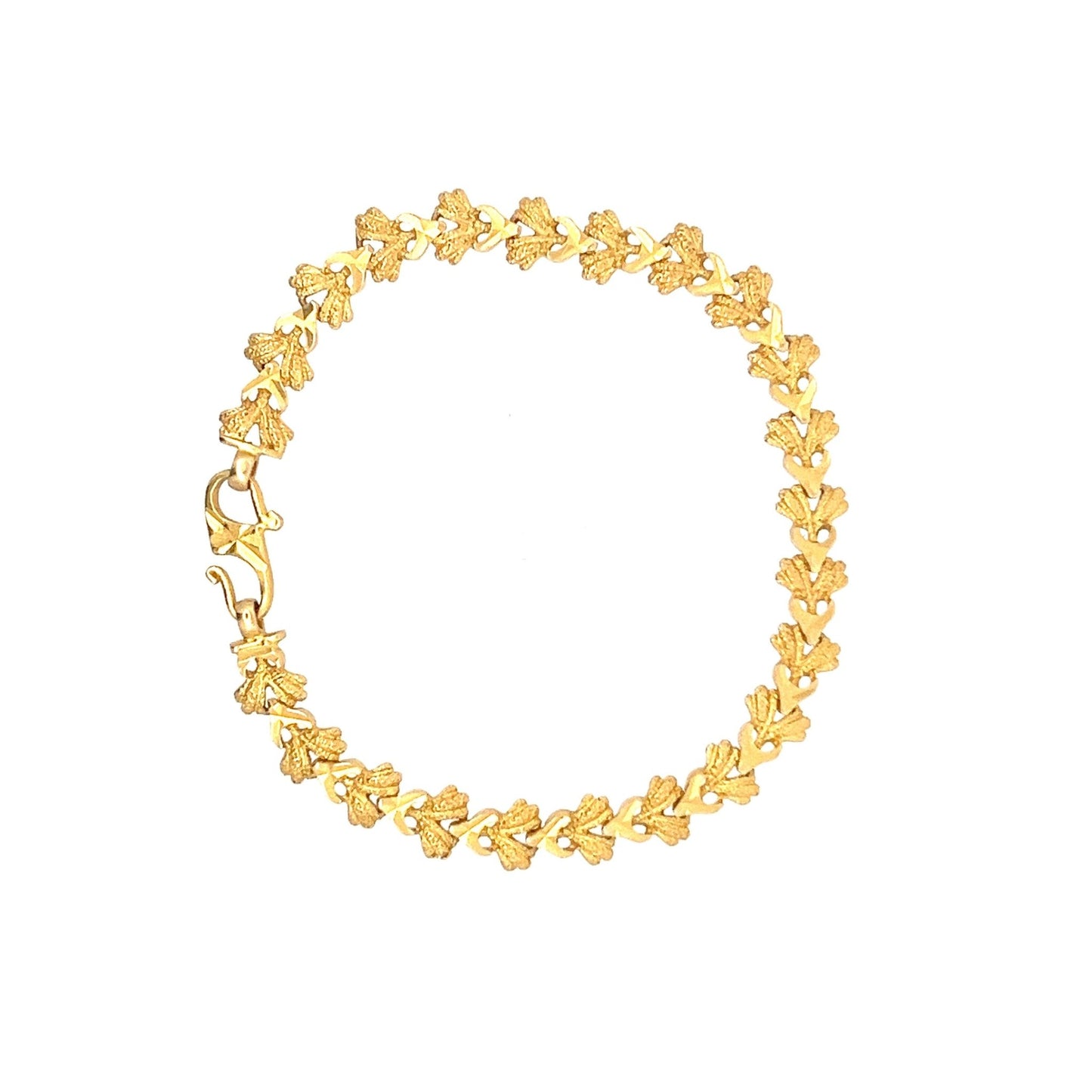22ct Gold Leaf Motif Bracelet - FJewellery