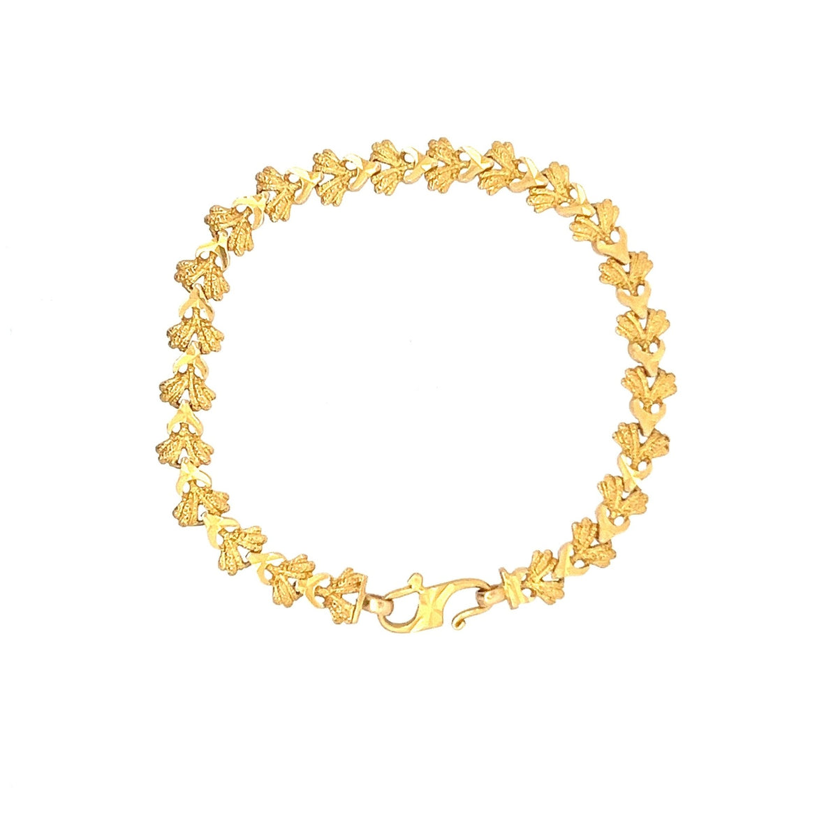 22ct Gold Leaf Motif Bracelet - FJewellery