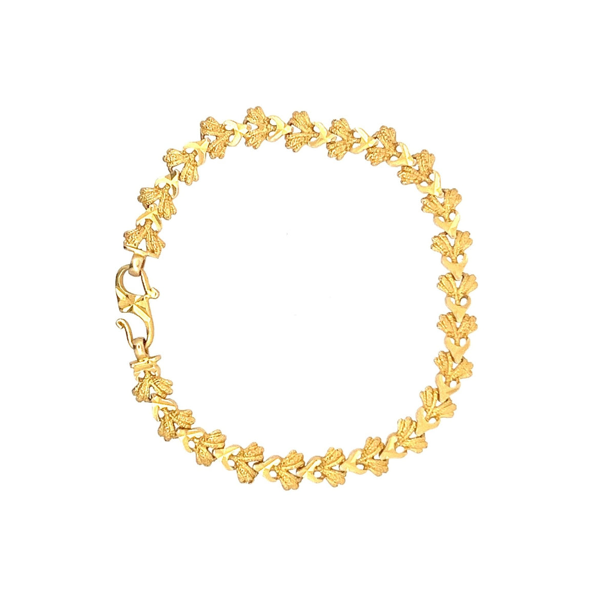 22ct Gold Leaf Motif Bracelet - FJewellery