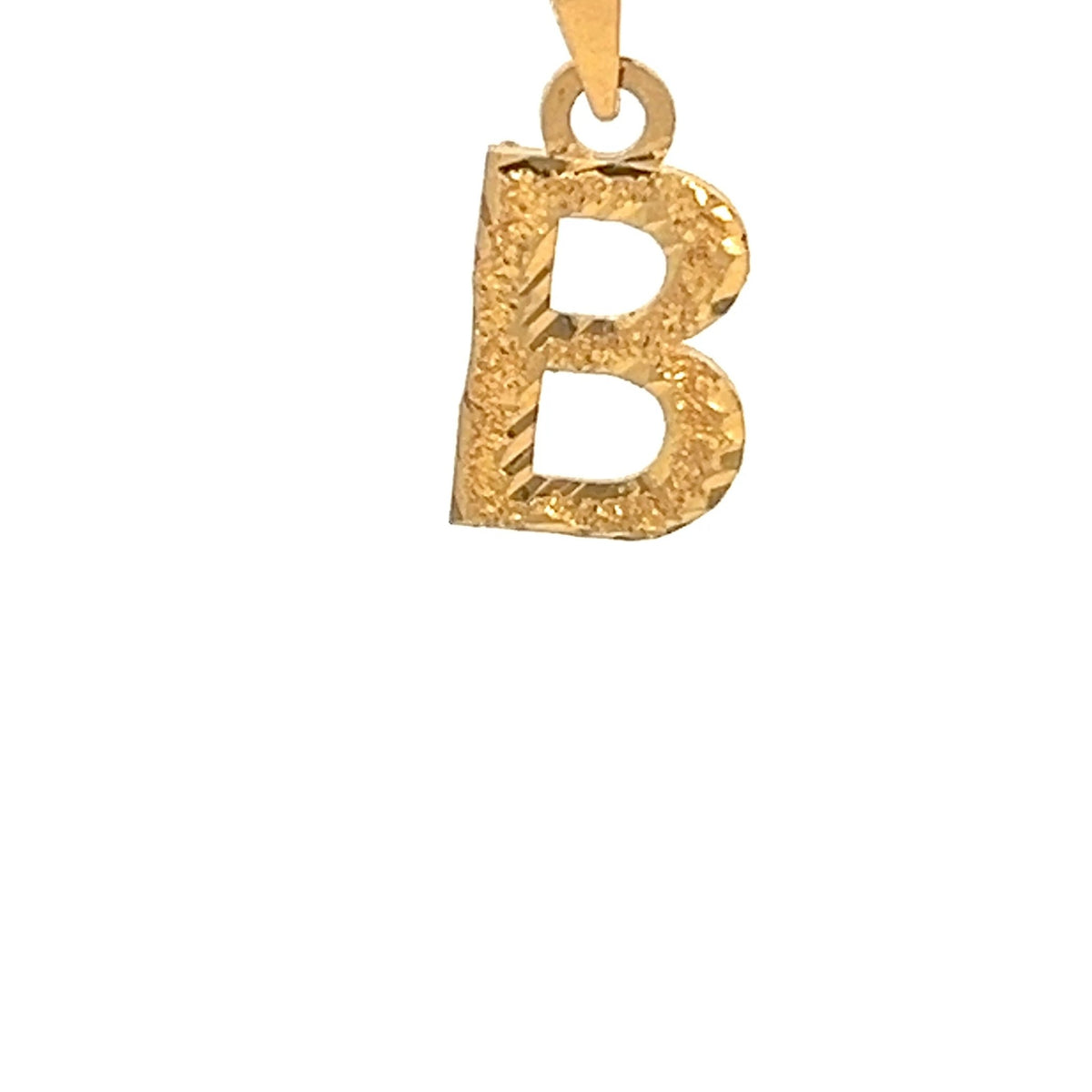 22ct Gold Letter B Pendant with Textured Finish - FJewellery