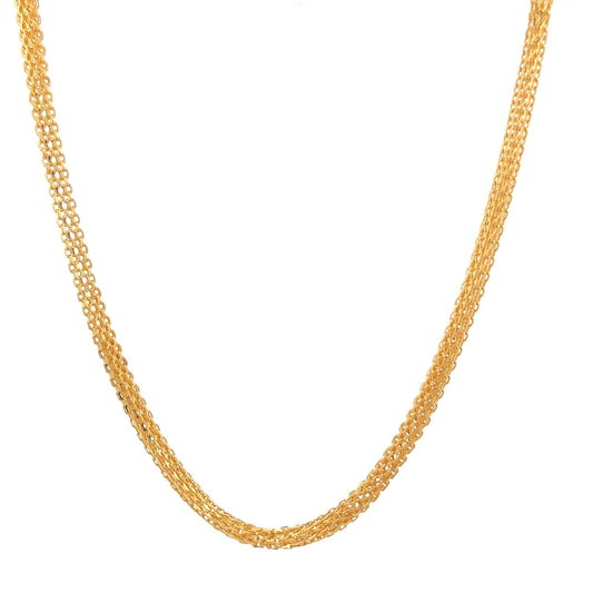 22ct Gold Multi-Row Chain Necklace - FJewellery