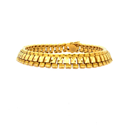 22ct Gold Multi Row Geometric Link Bracelet - FJewellery