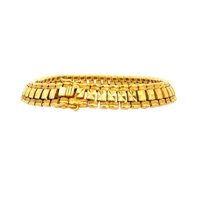 22ct Gold Multi Row Geometric Link Bracelet - FJewellery