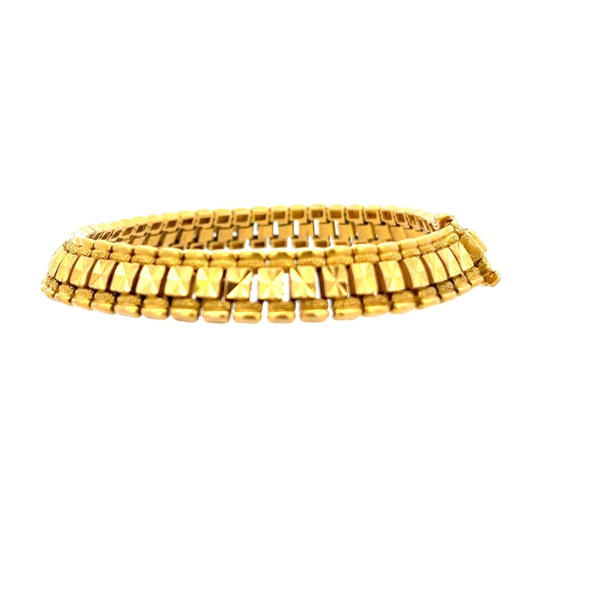 22ct Gold Multi Row Geometric Link Bracelet - FJewellery