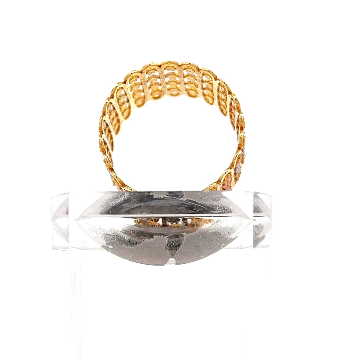 22ct Gold Multi-Row Textured Pattern Ring - FJewellery