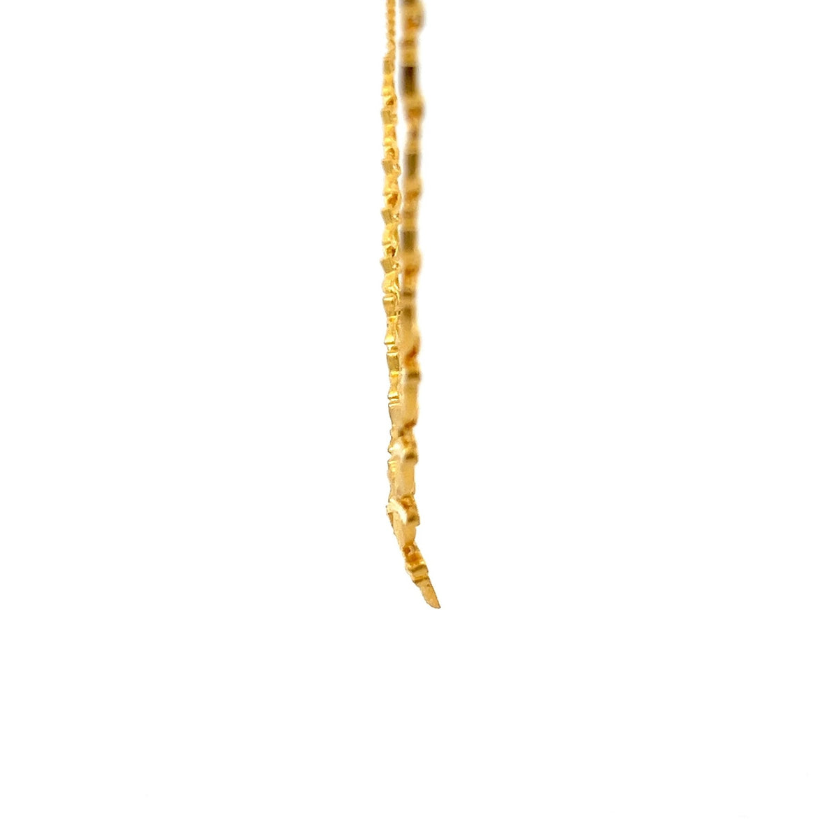22ct Gold Necklace with Textured Links and Openwork Pendant - FJewellery