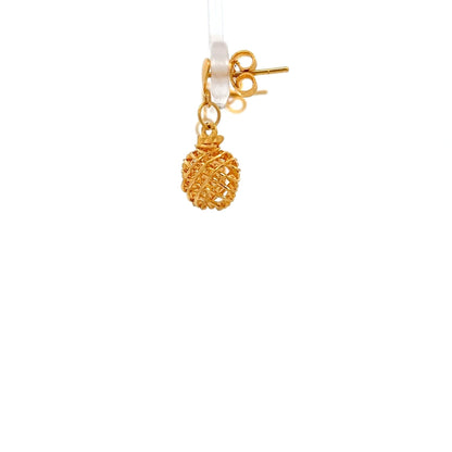 22ct Gold Openwork Lattice Drop Earrings - FJewellery