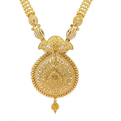 22ct Gold Ornate Filigree Pendant Necklace - FJewellery